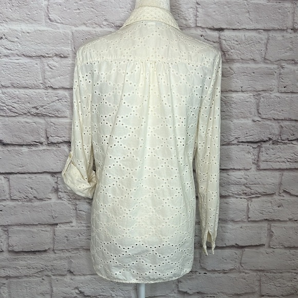 Diane von Furstenberg Eyelet Button Front Top - Picture 7 of 10